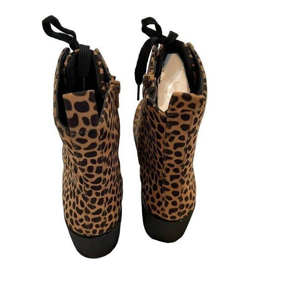 Bamboo Leopard Chunky Combat Platform Boots‎ Size 6.5 - Picture 5 of 8